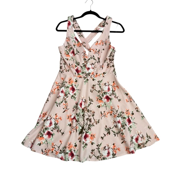 Trixxi Floral Sleeveless Dress – Crisscross Back & A-Line Fit 
Size Large - Picture 1 of 7